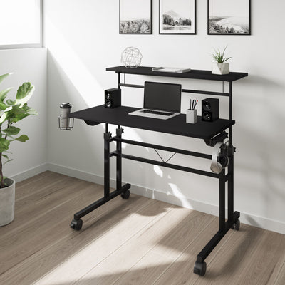 36" Adjustable Wire-Frame Desk in Black