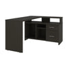 56" X 44" Unique Petite Corner Desk with Credenza in Deep Gray