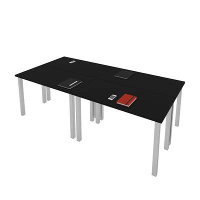 Set of Four 48" X 24" Modular Desks in Black