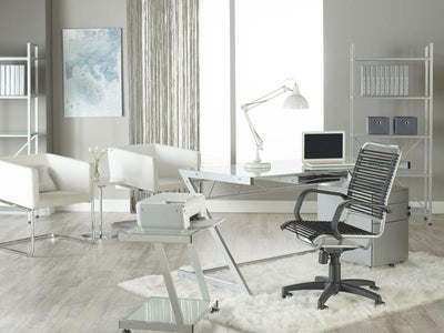 Casual Black Bungee-Back Rolling Office Chair