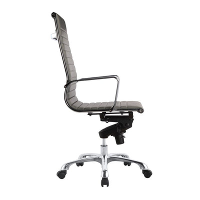 Multi-Position Tilt-Locking High Back Conference Chair in Gray (Set of 2)