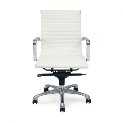 Multi-Position Tilt-Locking Low Back Conference Chair in White (Set of 2)