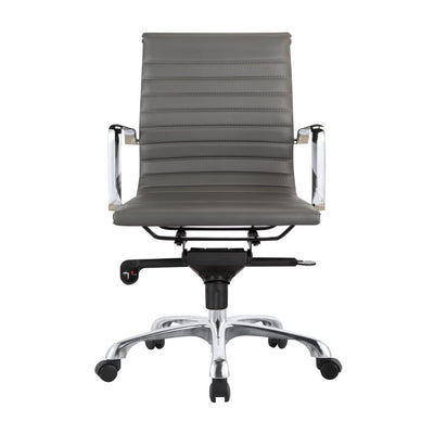 Multi-Position Tilt-Locking Low Back Conference Chair in Gray (Set of 2)
