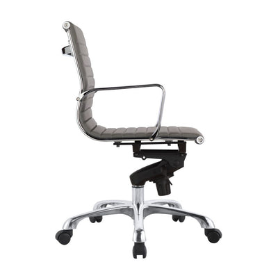 Multi-Position Tilt-Locking Low Back Conference Chair in Gray (Set of 2)