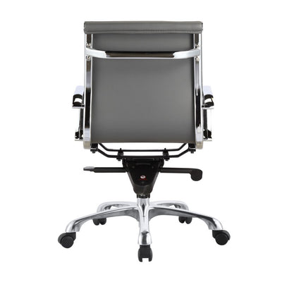 Multi-Position Tilt-Locking Low Back Conference Chair in Gray (Set of 2)