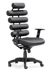 Sleek Black Leather Office Chair with Lumbar Support