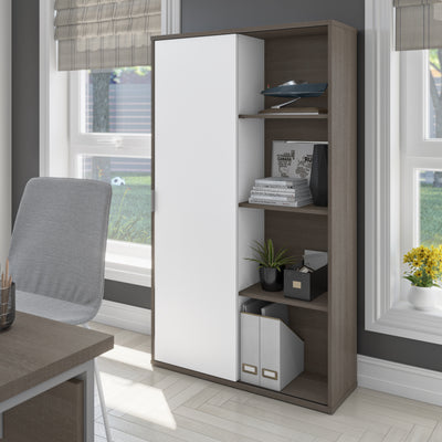 36" Storage Cabinet in Bark Gray & White