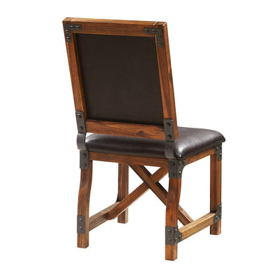 Chocolate Faux Leather & Wood Office Chair