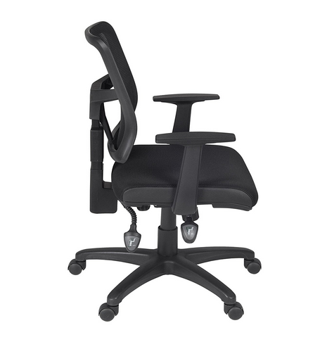 Premium Black Fabric Office Chair with Breathable Mesh Back