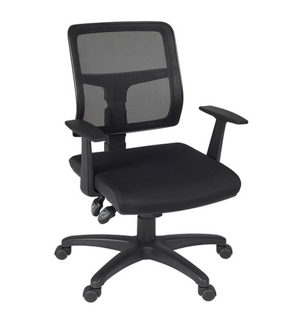 Premium Black Fabric Office Chair with Breathable Mesh Back