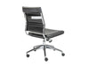 Modern Black Leather Armless Office Chair with Chrome Base