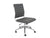 Modern Gray Leather Armless Office Chair with Chrome Base