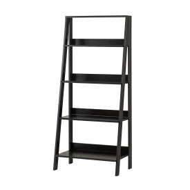 55" Black Ladder Bookshelf