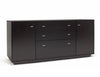 Modern Wenge Curved Executive Desk with Dual Mobile Files