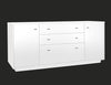 Modern 66" Storage Credenza in High-Gloss White Lacquer