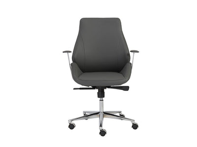Modern Curved Gray & Chrome Office Chair