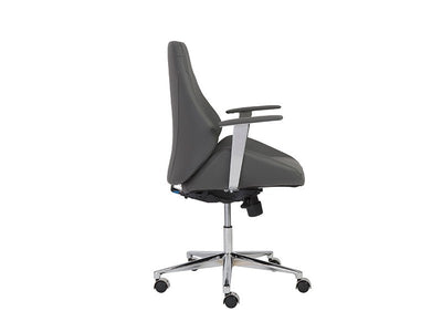 Modern Curved Gray & Chrome Office Chair