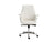 Modern Curved White Leather & Chrome Office Chair