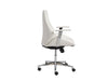 Modern Curved White Leather & Chrome Office Chair