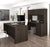 Dark Chocolate Premium U-shaped Desk with Hutch