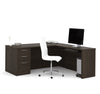 Modern 71" x 76" L-shaped Desk in Dark Chocolate Finish