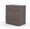 Set of 3: L-Shaped Desk, Lateral File, & Bookcase In Bark Gray Finish
