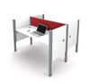 Pro-Biz Face-to-Face Double Desk in White with Red Tack Board