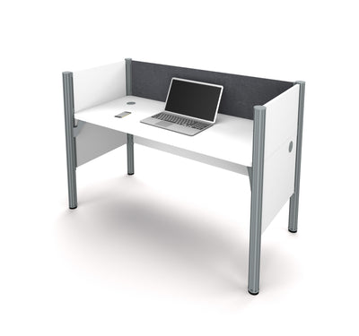 Pro-Biz 62" White Desk with Privacy Panel & Gray Tack Board