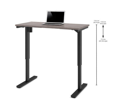 48" Bark Gray Office Desk with Electric Height Adjustment from 28" - 45"