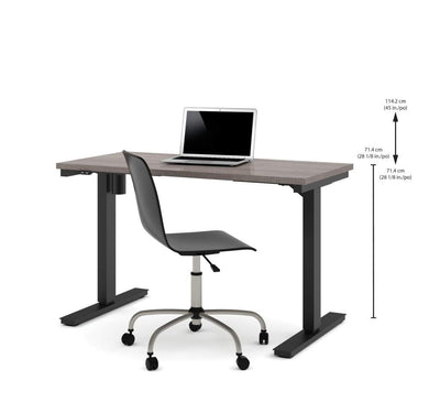 48" Bark Gray Office Desk with Electric Height Adjustment from 28" - 45"