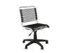 Modern Armless Office Chair with Chrome Frame & Bungee Supports