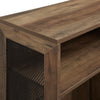 52" Rustic Oak Short Bookcase/Credenza with Mesh Sides