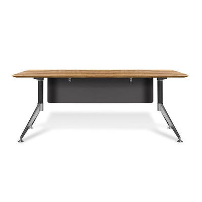 Modern Zebrano 71" Executive Office Desk with Chrome Base