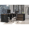 71" x 83" L-Shaped Desk with Oversized File Drawers in Antigua and Black