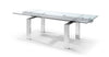 Modern Stainless & Clear Glass Conference Table or Desk (Extends from 63" W to 98" W)