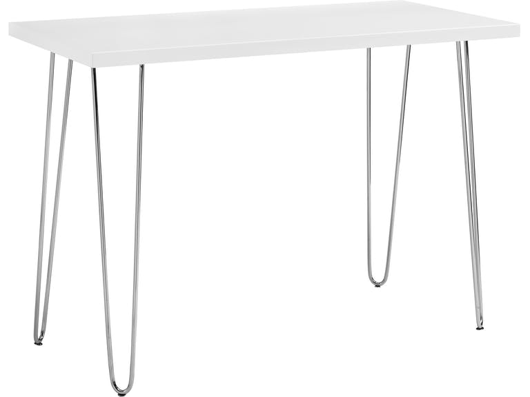 42" Modern Compact Hairpin Leg White Office Desk
