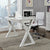 48" White Modern X-Frame Desk with Glass Top