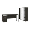 66" Desk with Included Cabinets in Deep Gray and White
