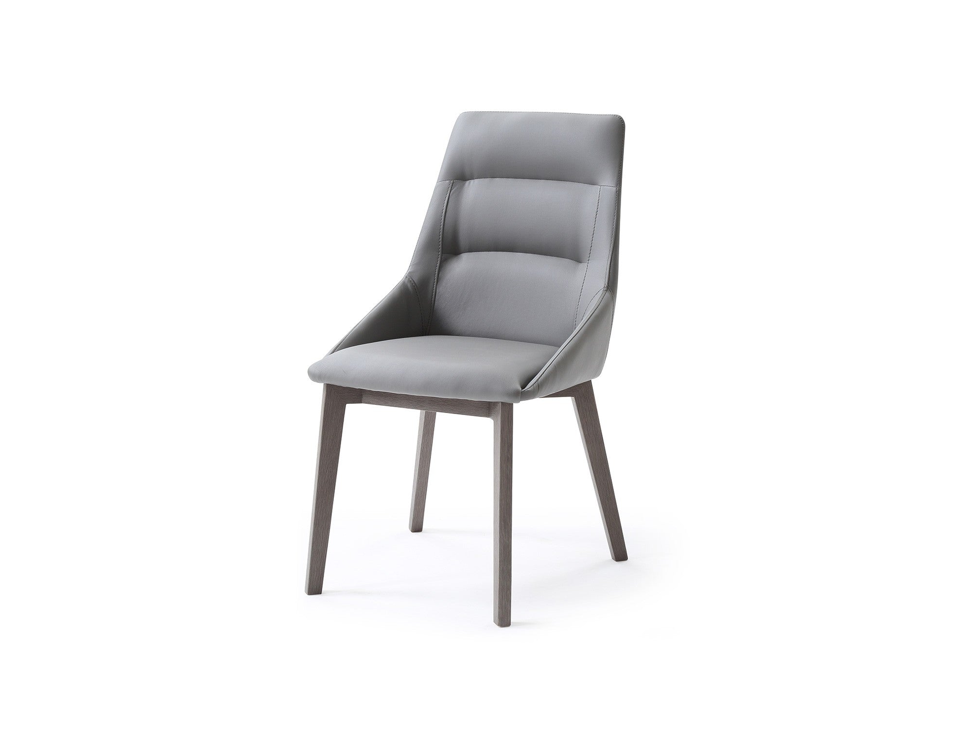 Modern Gray Leather Conference Chair with Gray Wood Base (Set of 2)