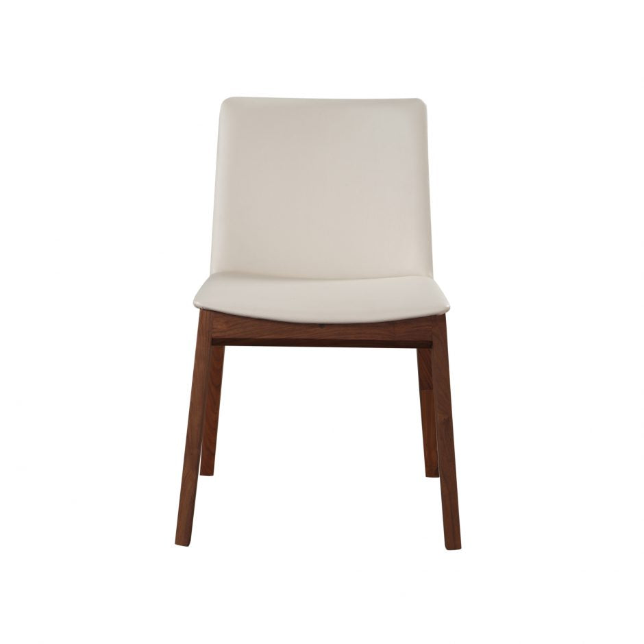 Walnut Guest or Conference Chairs with White Padded Seat (Set of 2)