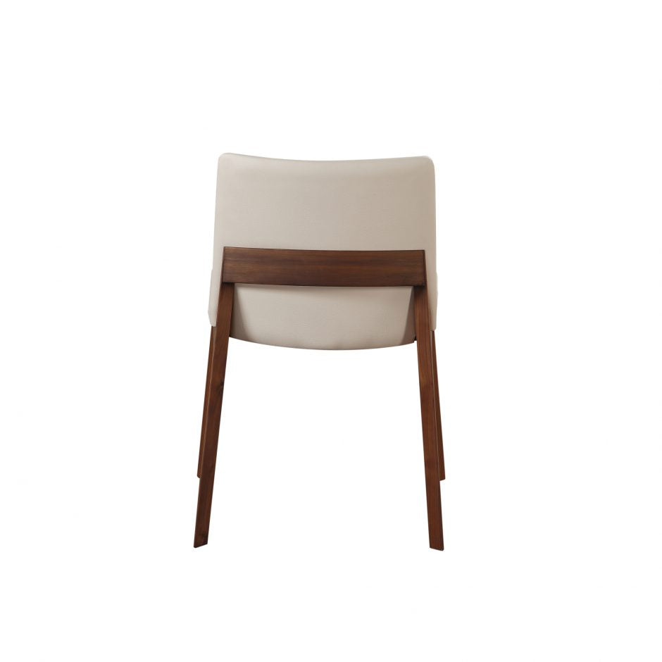 Walnut Guest or Conference Chairs with White Padded Seat (Set of 2)