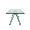 71" - 102" Premium Glass Conference Table with Brushed Stainless Legs