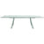 White Lacquer Modern 84" Conference Table with Inlaid Glass (Extends to 124" W)
