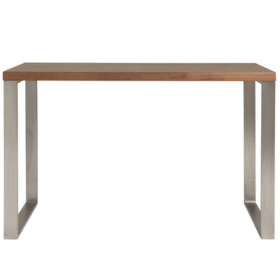 48" American Walnut & Brushed Stainless Steel Modern Desk