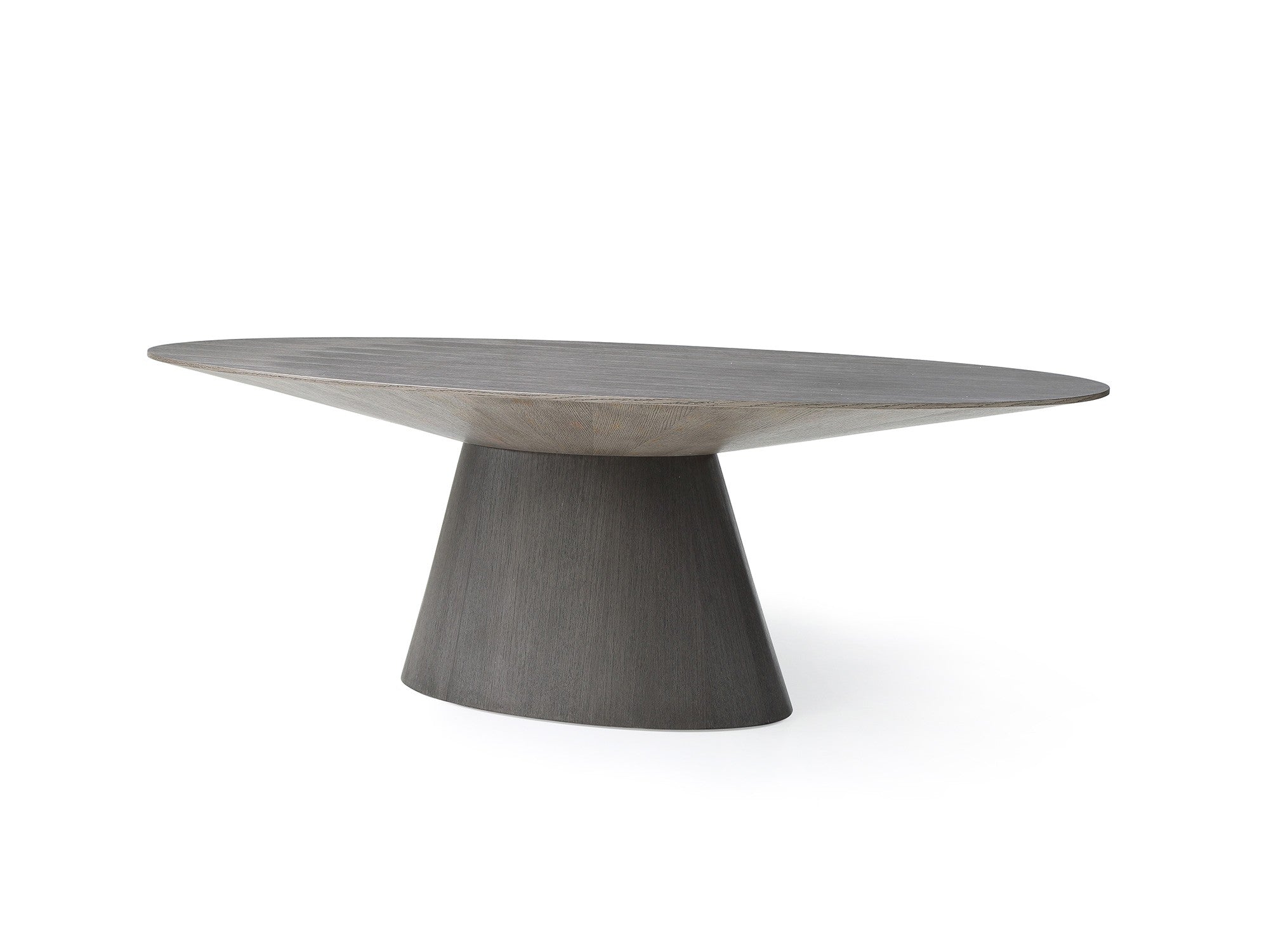 95" Modern Gray Oak Veneer Oval Conference Table