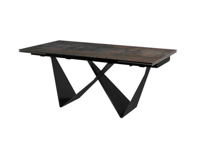 71" - 102" Conference Table with Unique Black Metal Base