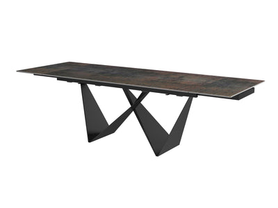 71" - 102" Conference Table with Unique Black Metal Base