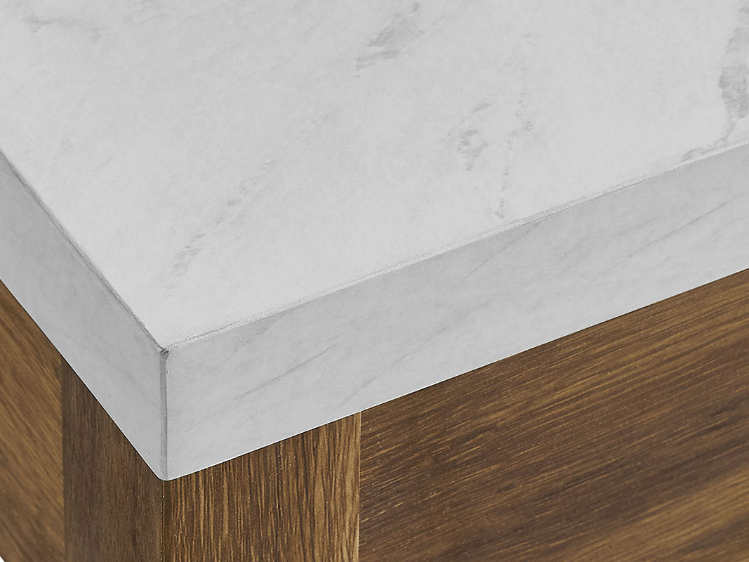 46" Walnut & Faux Marble Farmhouse Style Office Desk