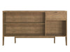 55" Walnut Credenza with Asymmetrical Legs