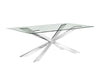 86" Stainless Steel and Glass Conference Table